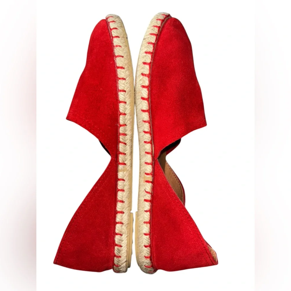 Verbenas Espadrilles Carmen Serraje Fuego Suede Flats Size 9 Red Size EU 40